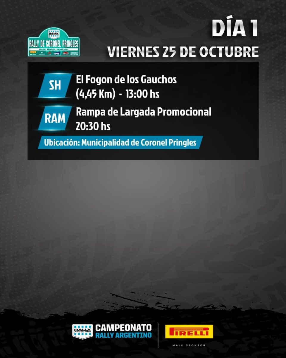Se presenta el recorrido para el Rally de Coronel Pringles 2024