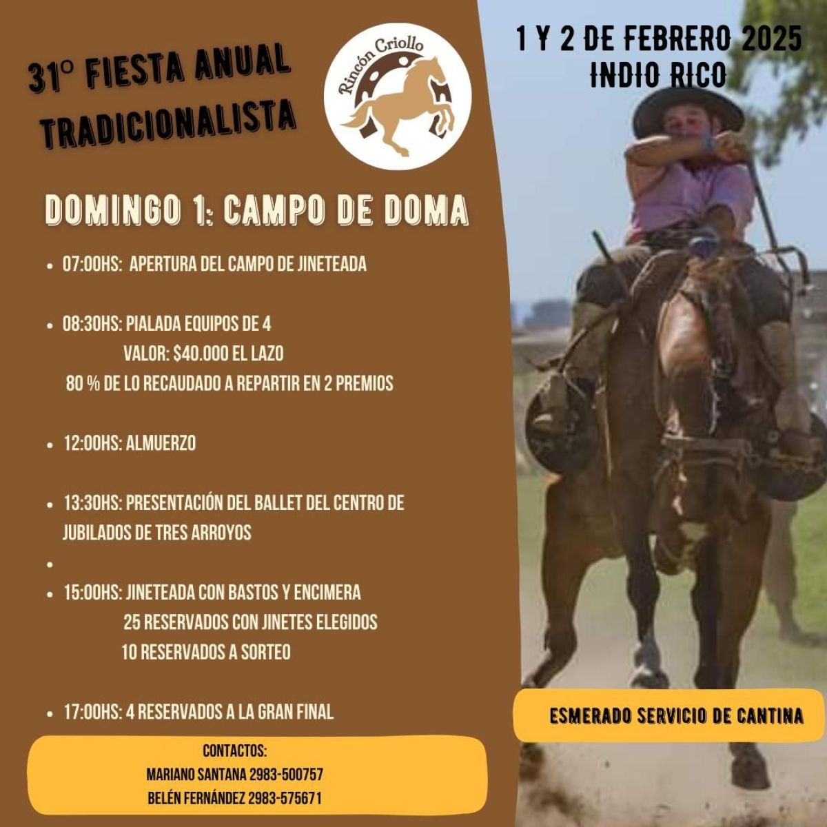 Rincón Criollo anunció el programa de su fiesta