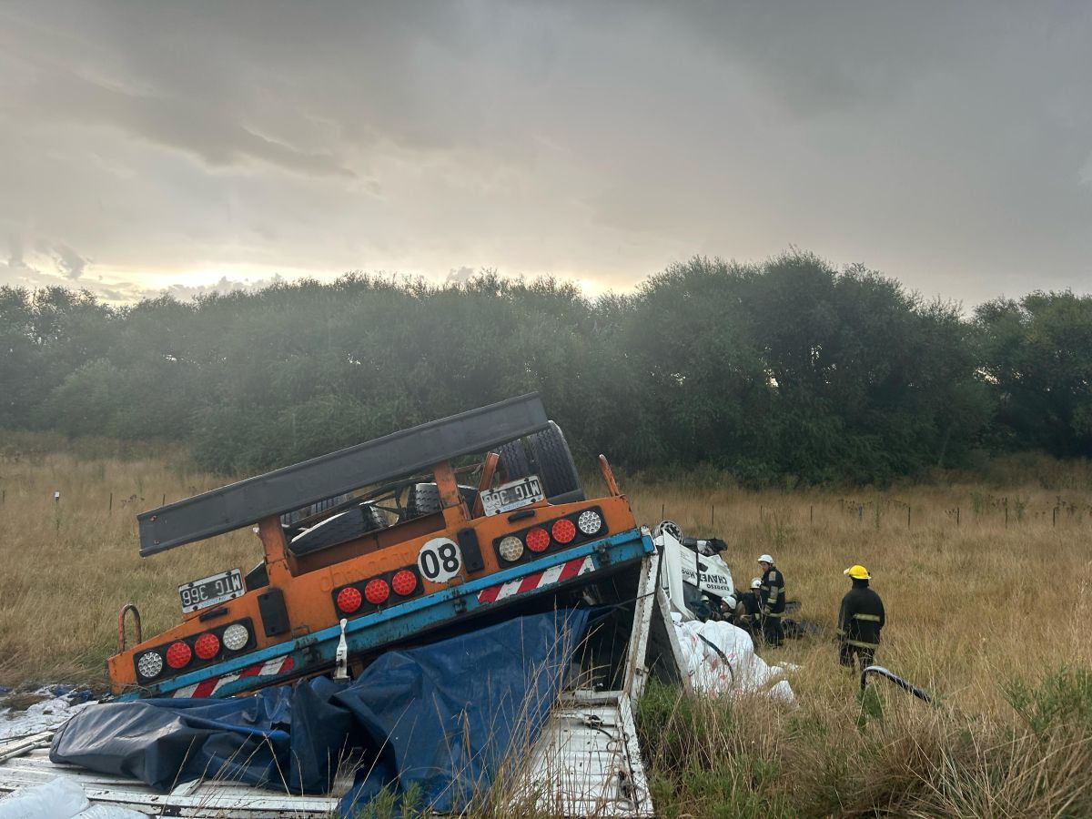 Un camionero pringlense murió tras un choque y vuelco en la Ruta 51
