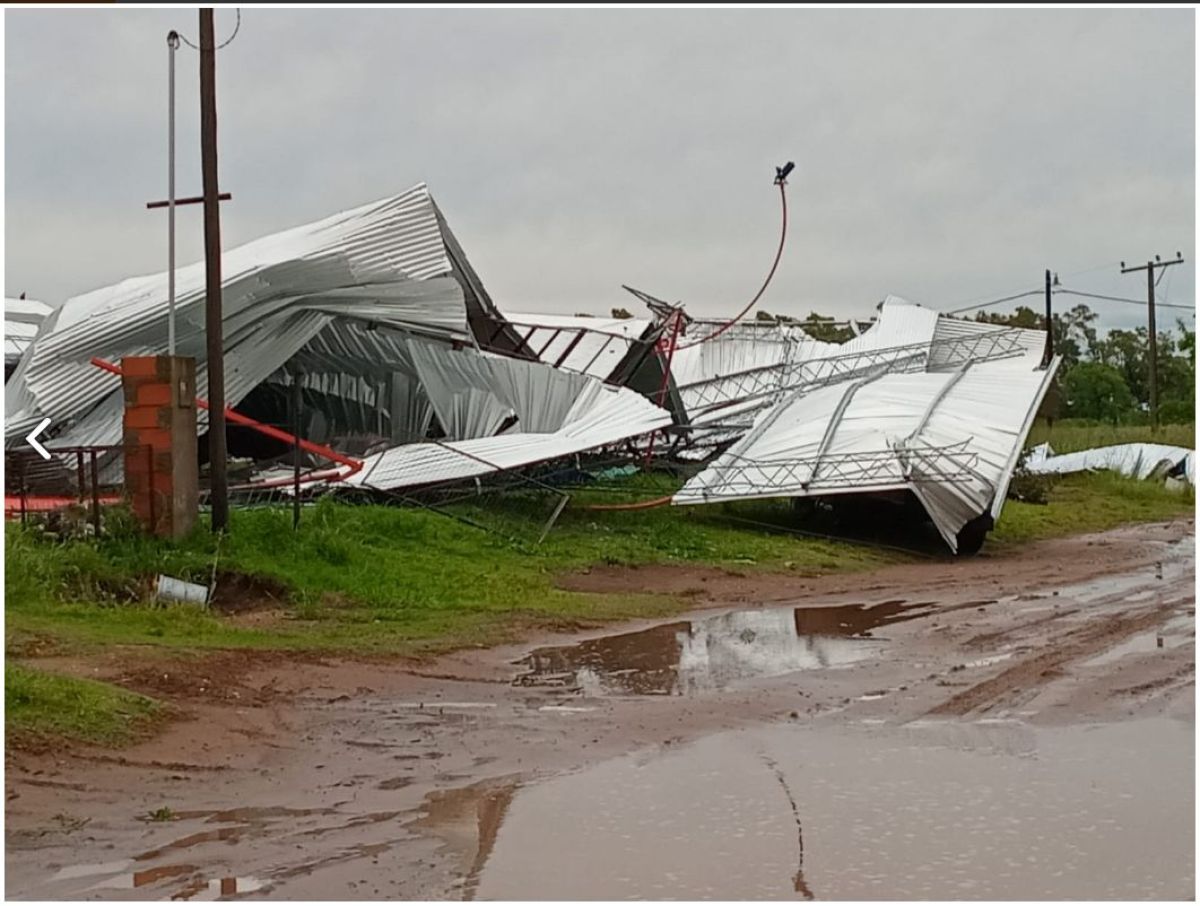 Urdampilleta: un violento temporal provocó voladura de techos, caídas de árboles y cortes de electricidad