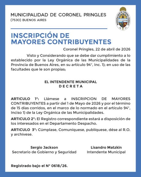 INSCRIPCIÓN DE MAYORES CONTRIBUYENTES