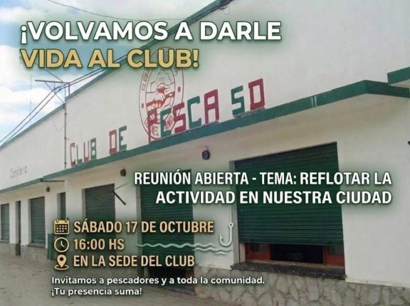 Habrá reunión para reflotar las actividades del Club de Pesca